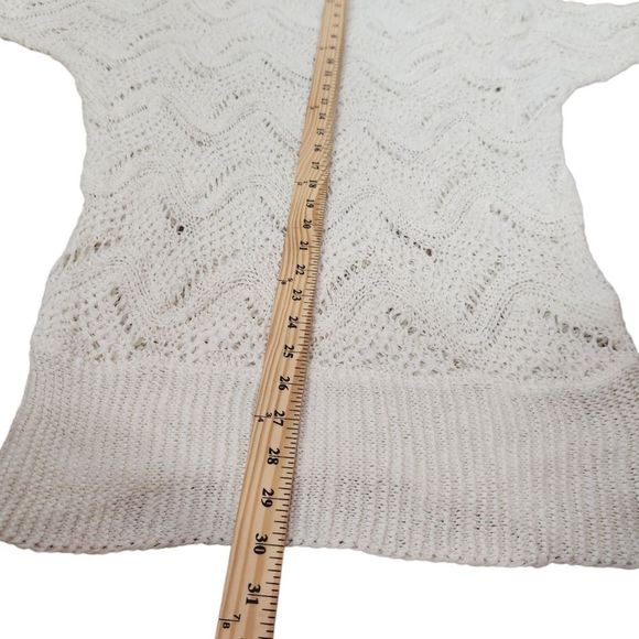 Lilly Pulitzer White Open Knit Ofd Shoulder Sweater Medium Large - Picture 8 of 11